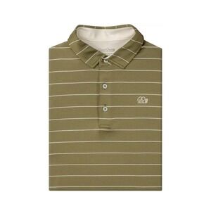 New Good Good Golf Stance Stripe Polo Shirt Khaki White Men's XL